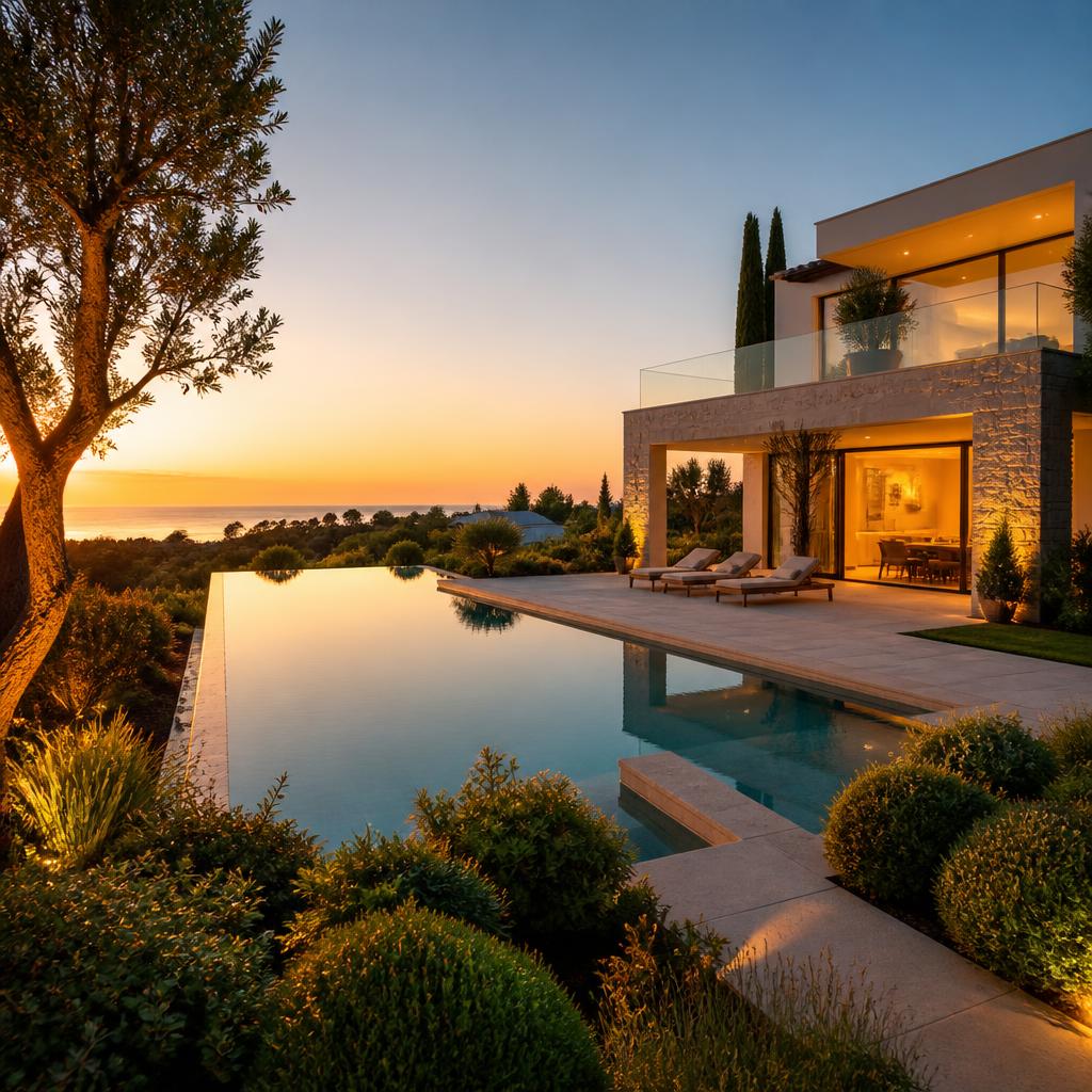 Villa de luxo moderna no Algarve com piscina infinita e vista mar