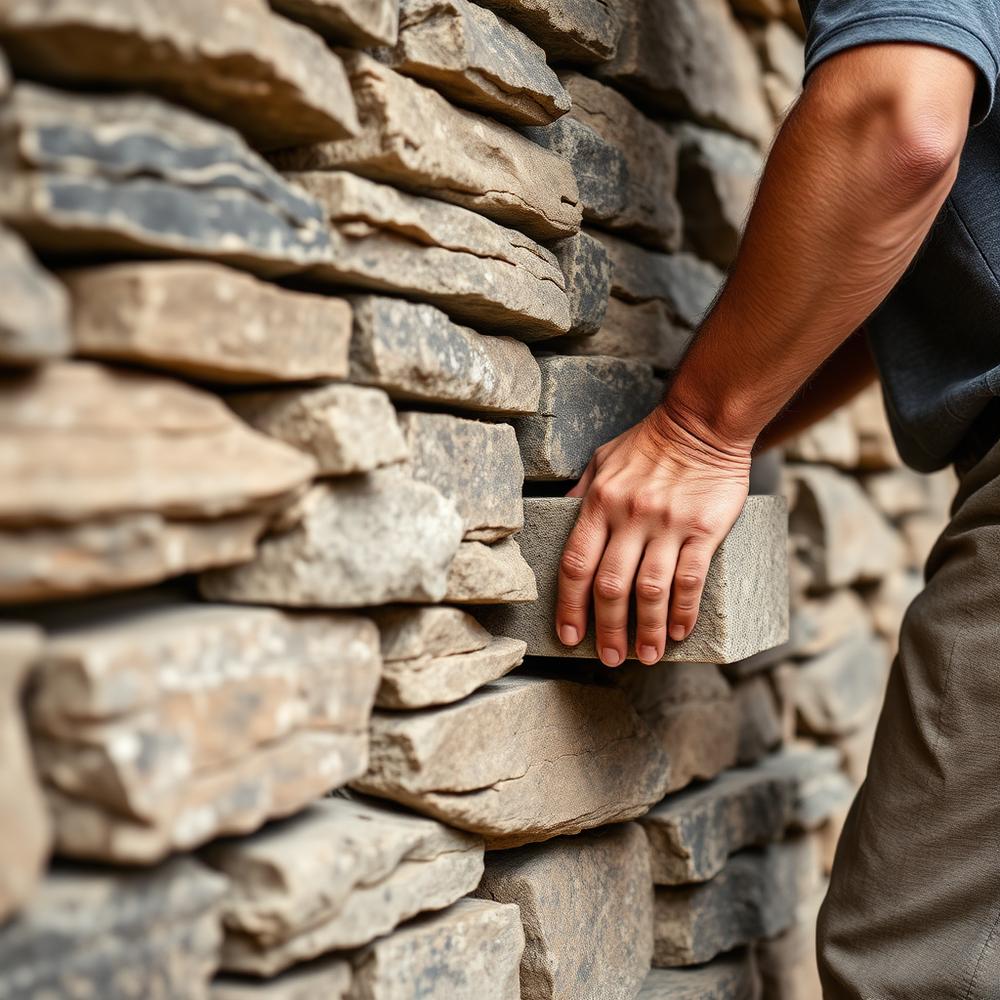 Muro em pedra aparelhada